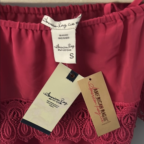 American Rag Red Ruffled Off-the-Shoulder Blouse - Picture 4 of 4